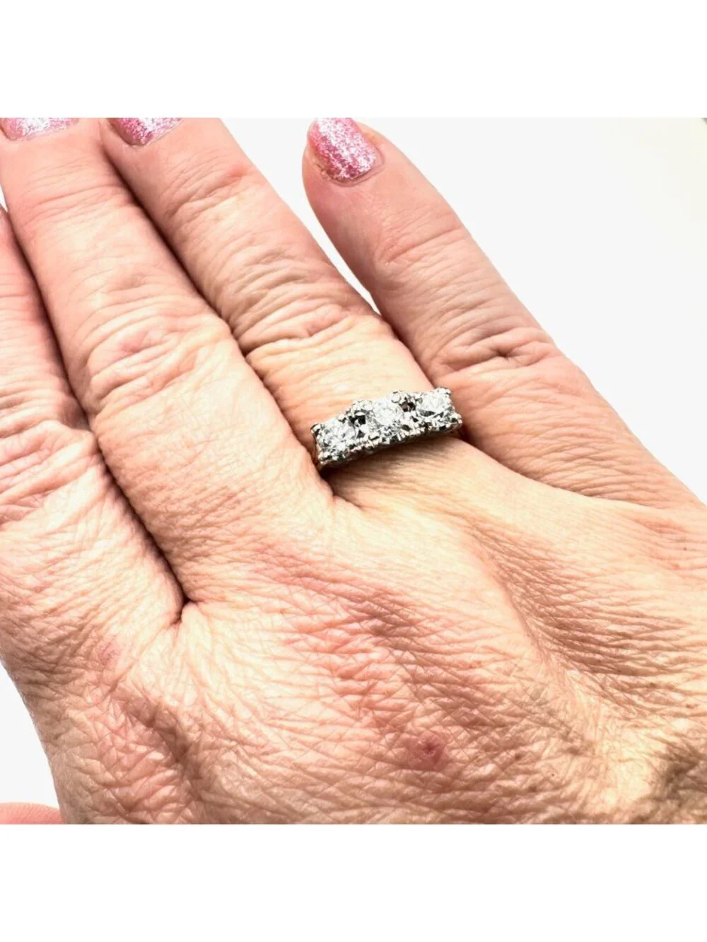 14K Yellow Gold Diamond Ring Womens Vintage 1 + ctw Size 9.5